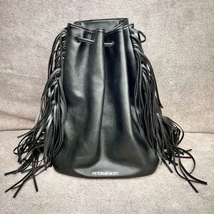 Victoria's Secret Black Fringe Bag